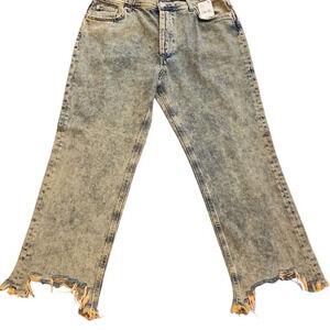 Free People High Rise Acid Wash Jeans